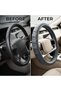Premium Leather Steering Wheel Cover 15 inches (37-38cm) – Universal Fit Anti-Slip Grip, Breathable Soft PU Leather - 3