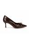 Women’s Pointed Toe High Heel Pumps – Slip-On Dress Heels with Gold Detail - 2