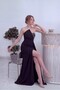 Women's Strapless Stone Detailed Slit Tailed Evening Dress Woven White, Burgundy, Navy Blue, Black - 2
