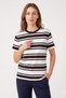 Women's 100% Cotton Bitter Striped Crew Neck T-Shirt - 2