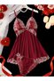 2pcs Women'S Sexy Lingerie Set -2-Piece Contrast Floral Lace Nightgown Set – V-Neck Babydoll & Matching Panty-Chemise Set-Floral Patchwork Babydoll with Panties – Elegant Sleepwear - 6