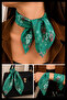 Green Floral Patterned 45X45 Summer Chiffon Scarf |   Women's Neck Hair Bag Accessory