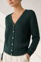 Emerald Green Glitter Detailed 100% Organic Cotton Women's Knitwear Cardigan - 3