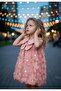 Girl's Floral Patterned Bow Balloon Dress Summer Evening Dress Combination - 2