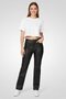 Women Regular Fit Solid Straight Leg Pants, Charcoal Black - 3