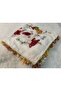 Brand Handcrafted Needle Embroidered Writing 100% Cotton Muslin – 4 Sides Embroidered Elegant Headscarf 100X100 cm - 5