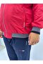 Large Size Stand Collar Zippered Cotton Men's Tracksuit with Elastic Waist and Wide Legs - 5