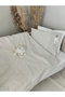 100% Organic Cotton Baby Duvet Cover Set Beige Mesh Rabbit (Embroidered) - 3