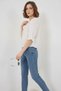 Women's Round Neck Ruffle Detailed Viscose White Blouse - 6