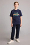 100% Cotton Regular Fit Crew Neck Printed Short Sleeve T-Shirt Boys G9960A826Sm - 2