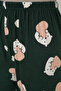 Women's Patterned Emerald Pajama Bottoms with Elastic Waist - 6