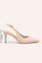 Women's 8 cm Heeled Cream Skin Open-Back Evening Dress Shoes - 2