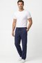Men's Navy Blue Parachute Fabric Oversize Ultra Light Trousers Wide Leg Comfortable Fit Casual Sports - 3