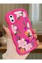 iPhone X Compatible Case Camera Protector Red Silicone Couple Phone Case Floral Pattern