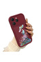 Tecno Spark 40 Compatible Case Camera Protector Burgundy Silicone Couple Phone Case Girl Pattern - 2