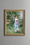 Elegant Woman in the Spring Garden - Vintage Patterned Frame - Slim Model