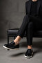 7366 S-1 Black Genuine Leather Men's Shoes