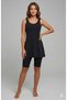 Black Women's Lycra Swimsuit with Tights and Dress, Chest Pad Sewn on the Inside, Available - 2