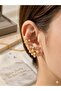Gold Cluster Figured Stone Earcuff Sphere Earring - Cartilage Fit - 2
