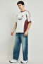 Color Block Jersey T-Shirt with Crew Neck and Short Sleeves