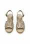 Genuine Leather Heel-Sandalized Women's Light Beige Nude Sandals - 3