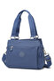 Medium Size Multi-Pocket Waterproof Lightweight Crinkle Fabric Women's Shoulder Bag Blue - 2