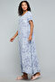 Floral Print Nightgown with V-Neck and Short Sleeves - 3