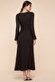 Openwork Midaxi Dress with V-Neck and Flared Sleeves - 5