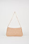 Women's Dalya Mink Star Embroidered Lined Zipper Closure Baguette Handbag - 3