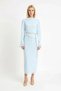 Women's Chiffon Maxi Dress Spanish Sleeve Crew Neck Chain Accessory Lined Woven Elegant Casual - 4