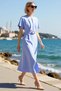 Women's Maxi Dress Batwing Sleeve Crew Neck Belted Open Waist A-Line Cut Casual Daily Modern - 2