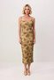 Women's Thin Straps Square Neck Floral Pattern Bodycon Midi Stretchy Knitted Dress Daily Casual Modern Stylish - 4