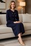 Women's Double Breasted Cut Long Sleeve Jacket Collar Maxi Dress Buttoned Unlined Finike Woven Daily Casual - 3