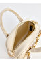 Leather Look Women's Shoulder Bag with Scarf Detail - 3