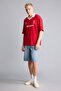 Cotton Boxy Fit Short Sleeve Printed Polo Red T-Shirt H7492Ax26Hs - 2
