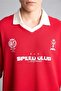 Cotton Boxy Fit Short Sleeve Printed Polo Red T-Shirt H7492Ax26Hs - 4