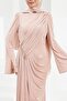 Powder Waist Gathered Stone Evening Dress - 2