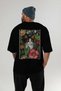 For the Love of Cats 6 Cats Printed Black Oversize T-Shirt 100% Cotton Unisex Cat Lover Premium Design - 5