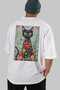 81 Cats for Cat Lovers Printed White Oversize T-Shirt 100% Cotton Unisex Cat Lover Premium Design - 6