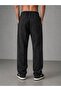 Vintage Washed Unisex Wide Leg Sweatpants – Black - 5
