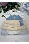 Girl's 2-Piece Set - Lace Jumpsuit Skirt and Bodysuit - 100% Natural Cotton - Beige