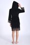 Women's Short Hooded Lace Trim Niki Velvet Bamboo Cotton Dressing Gown - 5
