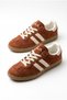 Women's Orange Suede Lace-Up Retro Casual Walking Sneaker Sports Shoes Te02 - 2