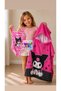 Children's Swimwear Kuromi Swimwear Beach Hat + Kuromi Beach Towel Poncho Towel Set of 2