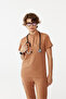 4 Pieces Camel Black Scrubs Combination Set Medical Uniform Nurse Doctor Uniform - 5