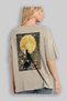 90 Cats for the Sake of Cats Printed Beige Oversize T-Shirt 100% Cotton Unisex Cat Lover Premium Design - 3