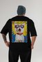 For the Love of Cats 36 Cats Printed Black Oversize T-Shirt 100% Cotton Unisex Cat Lover Premium Design - 2
