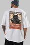 For the Sake of Cats 113 Cat Printed White Oversize T-Shirt 100% Cotton Unisex Cat Lover Premium Design - 5