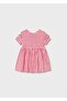 Baby Girl Combed Cotton Dress with Bag Red - 3