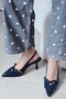 Fast Pointed Toe Cross Strap Detailed Heeled Women's Shoes - 5